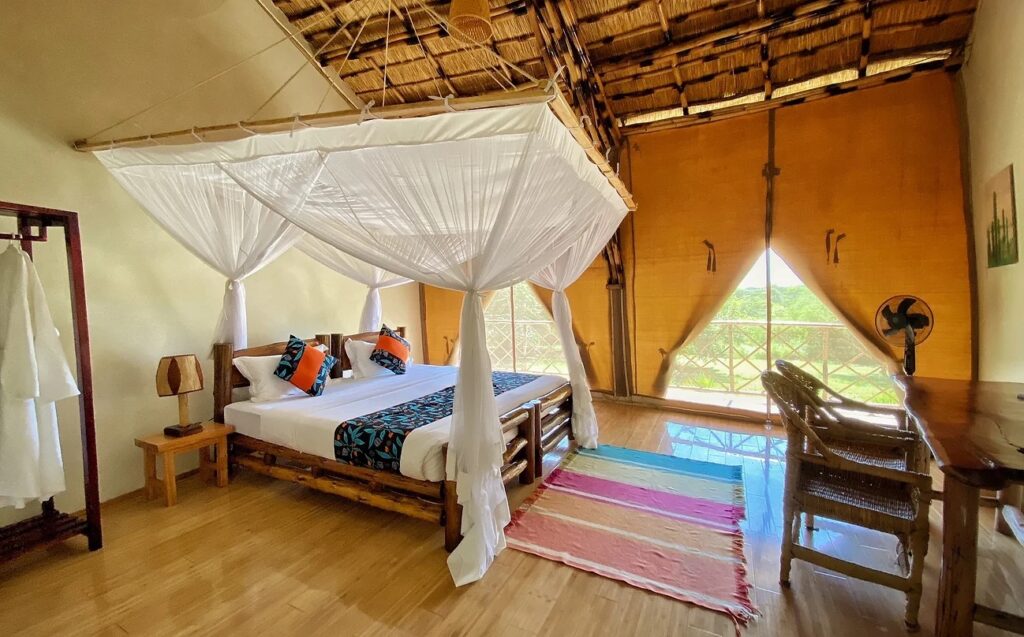 Lodge avec moustiquaire en Ouganda